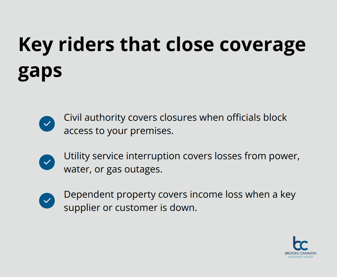 Three add-ons that expand business interruption protection for Dallas businesses