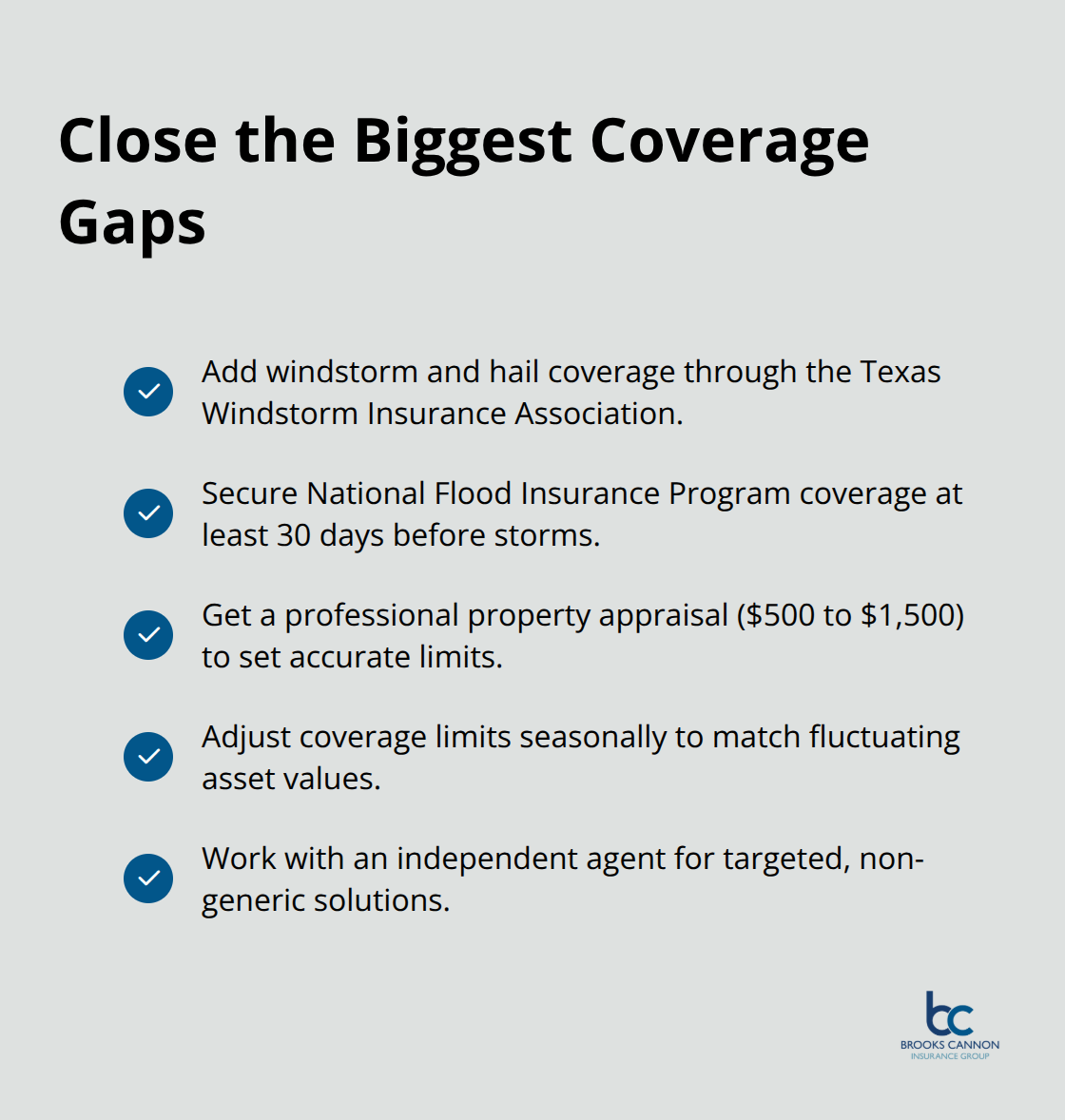 Action checklist for Dallas commercial property insurance gaps - Commercial property Dallas