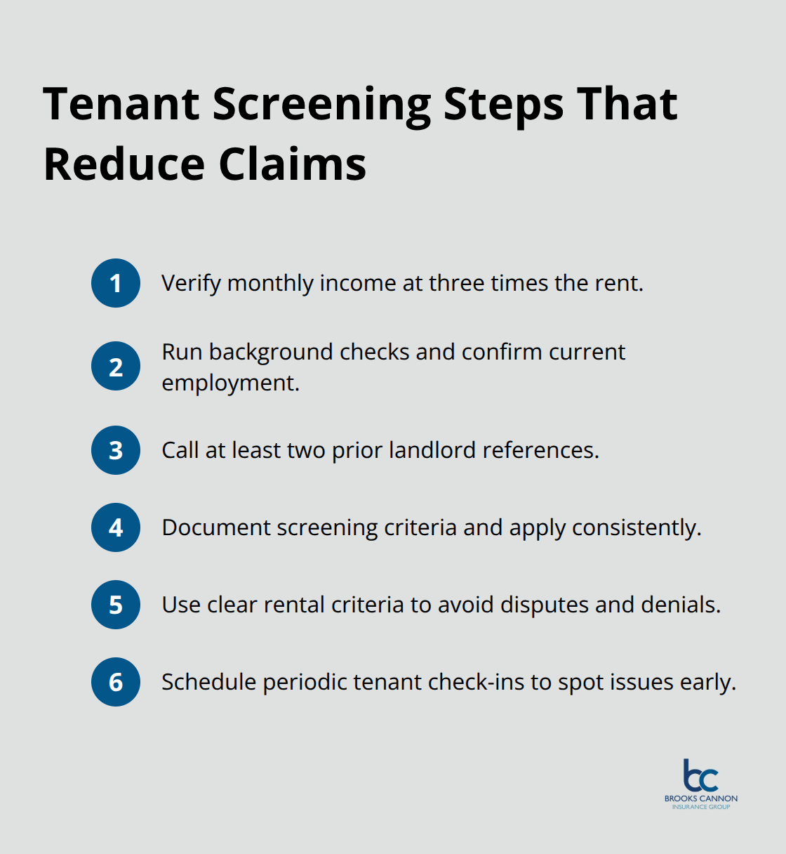 Compact list of actionable tenant screening steps for Dallas landlords to reduce insurance risk. - Dallas rental property coverage