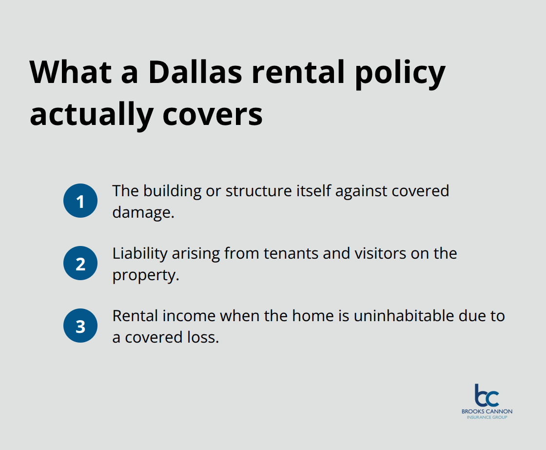 Three core protections a Dallas rental property policy provides