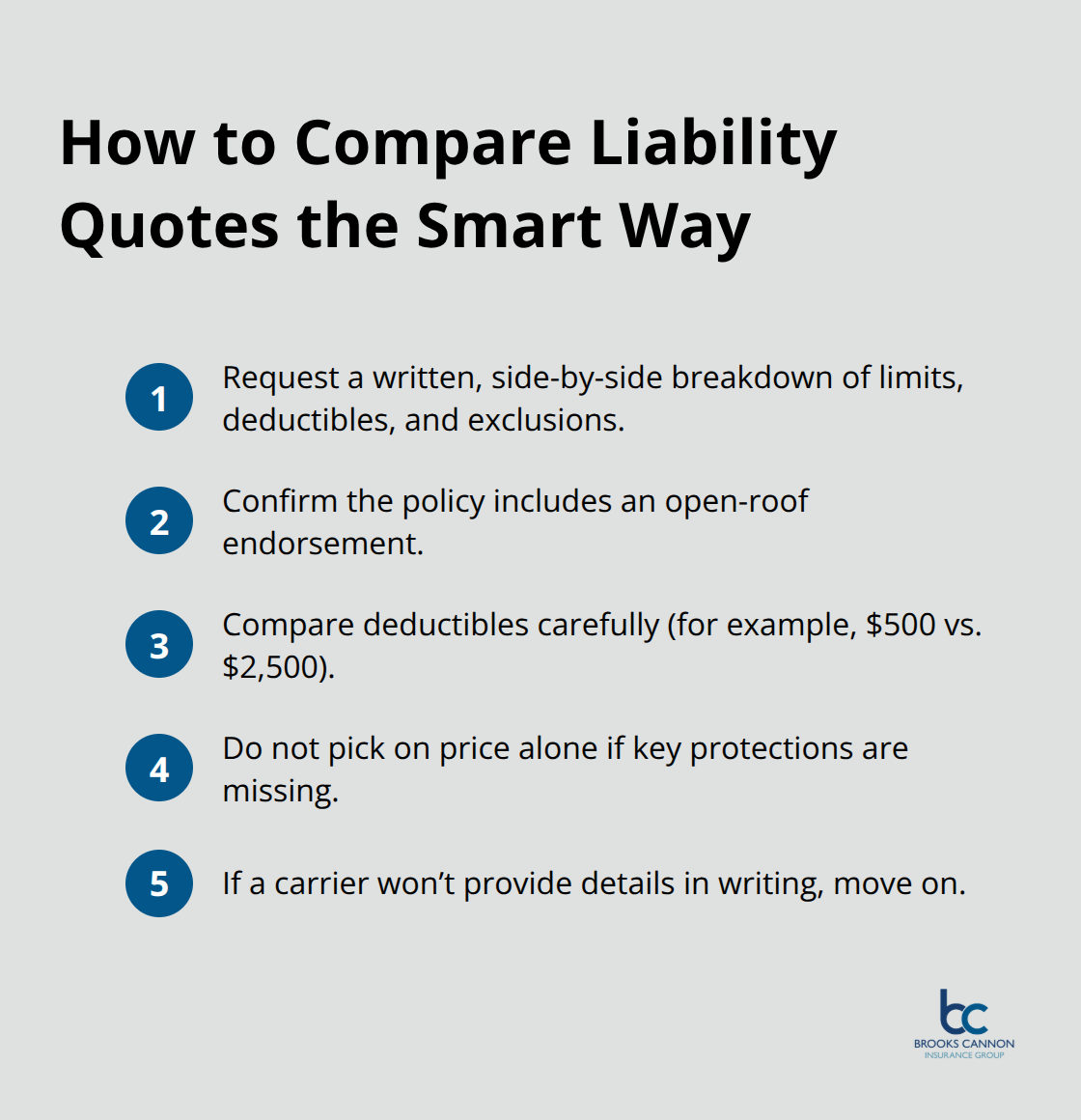 Five quick checks to evaluate roofer GL quotes - general liability insurance for roofers